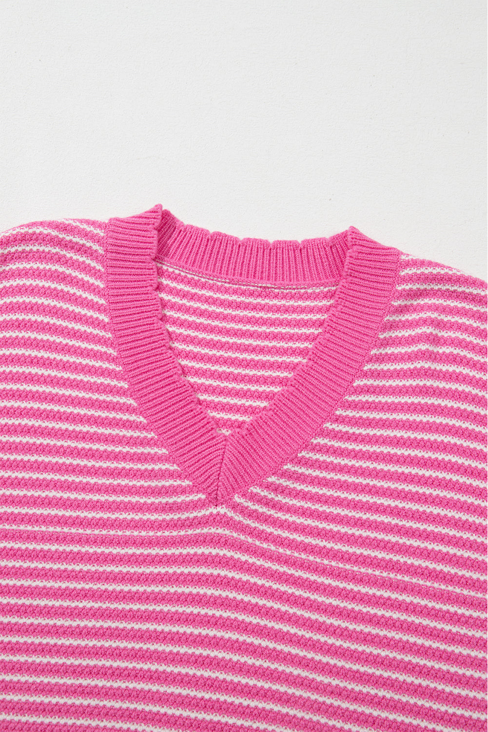 Striped V-Neck Dropped Shoulder Sweater-TOPS / DRESSES-[Adult]-[Female]-2022 Online Blue Zone Planet