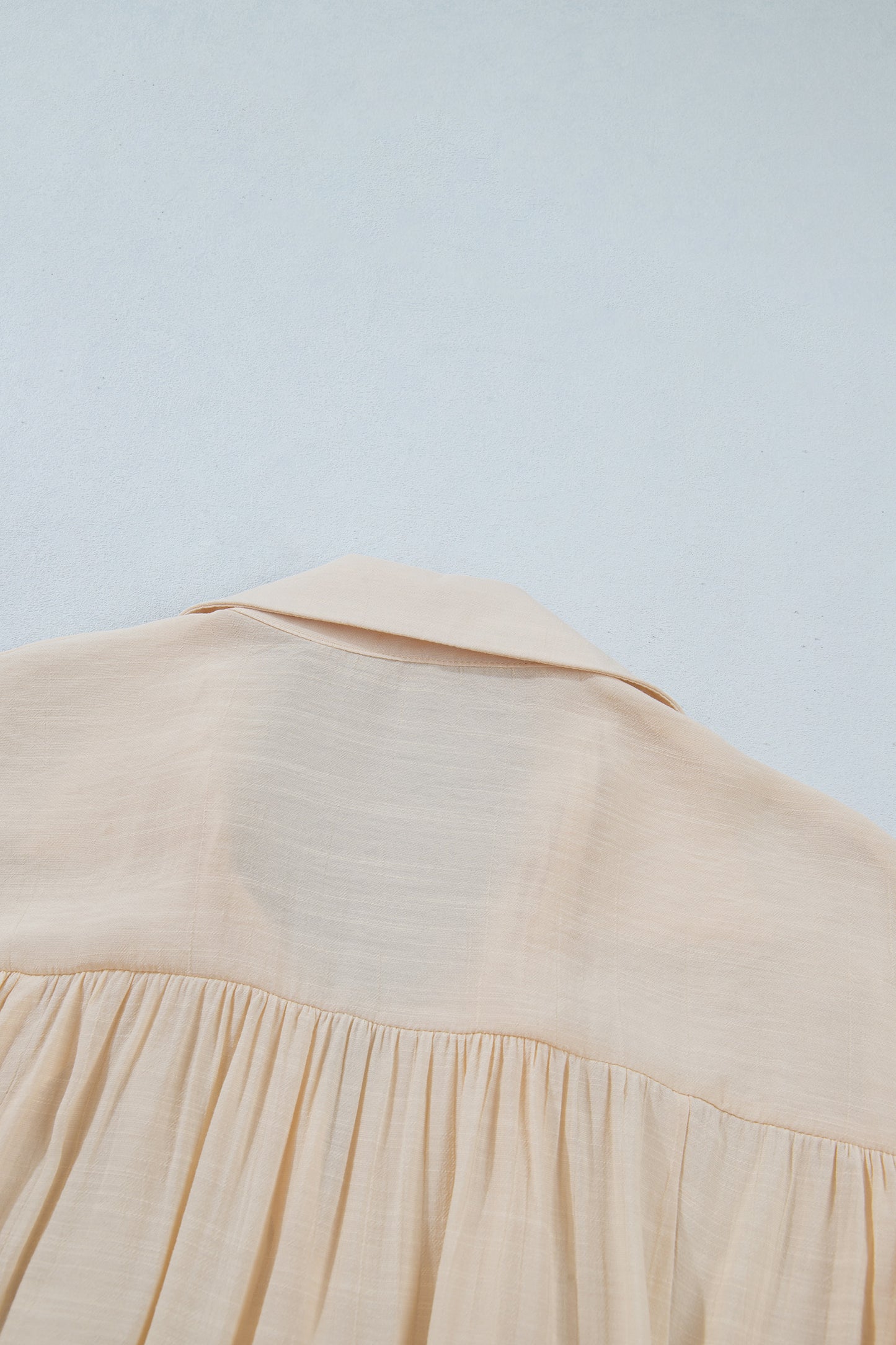 Oatmeal Sheer Lace Splicing Detail Bracelet Sleeve Loose Flowy Shirt-Bracelet-[Adult]-[Female]-2022 Online Blue Zone Planet