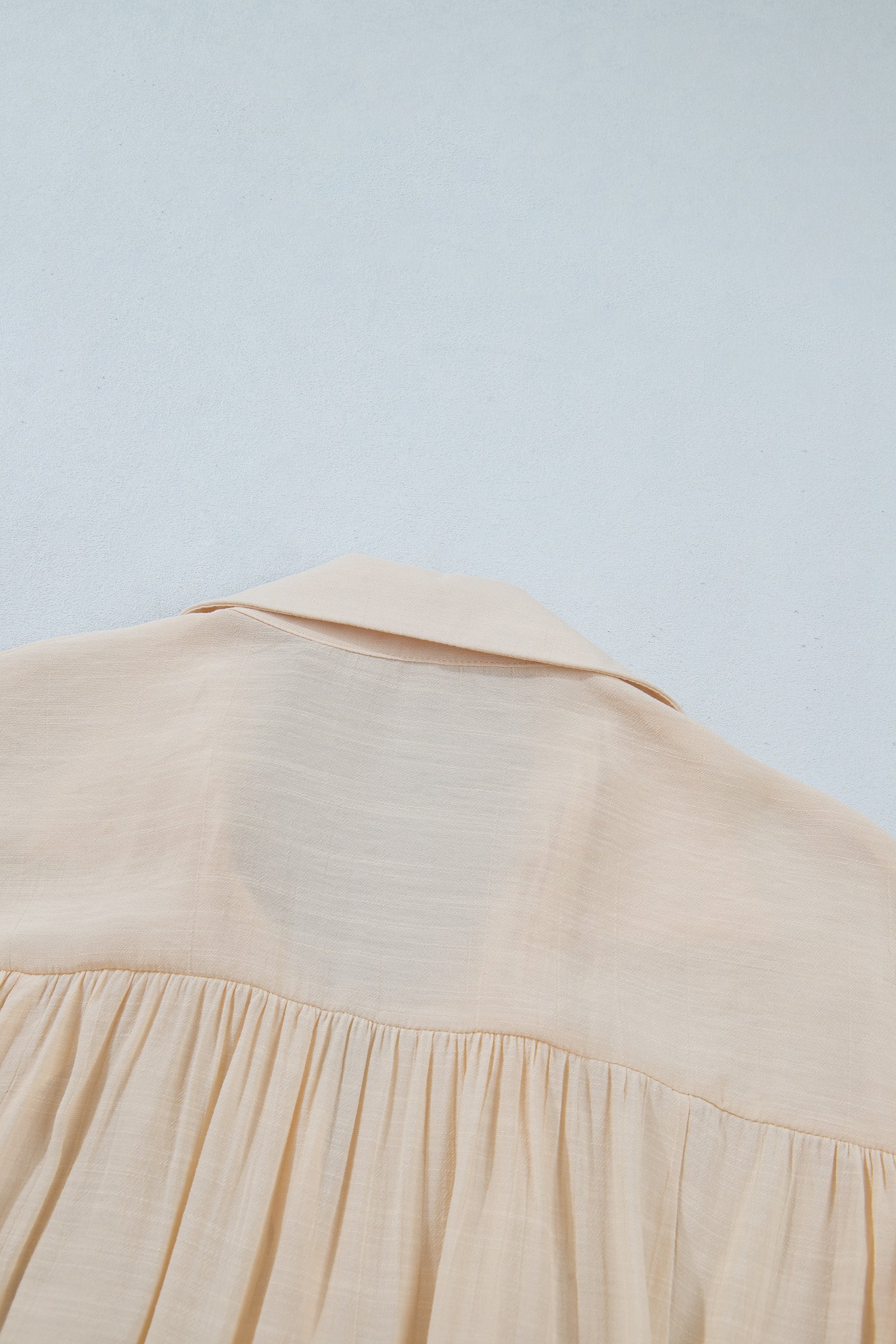 Oatmeal Sheer Lace Splicing Detail Bracelet Sleeve Loose Flowy Shirt-Bracelet-[Adult]-[Female]-2022 Online Blue Zone Planet