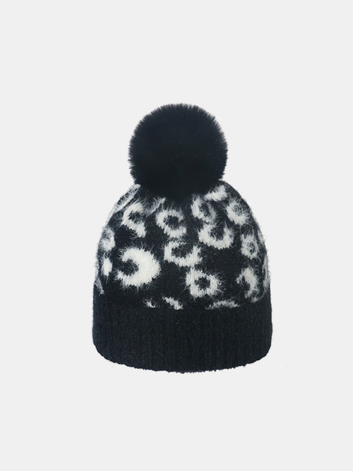 Leopard Hat with Pompom-TOPS / DRESSES-[Adult]-[Female]-Black-One Size-2022 Online Blue Zone Planet