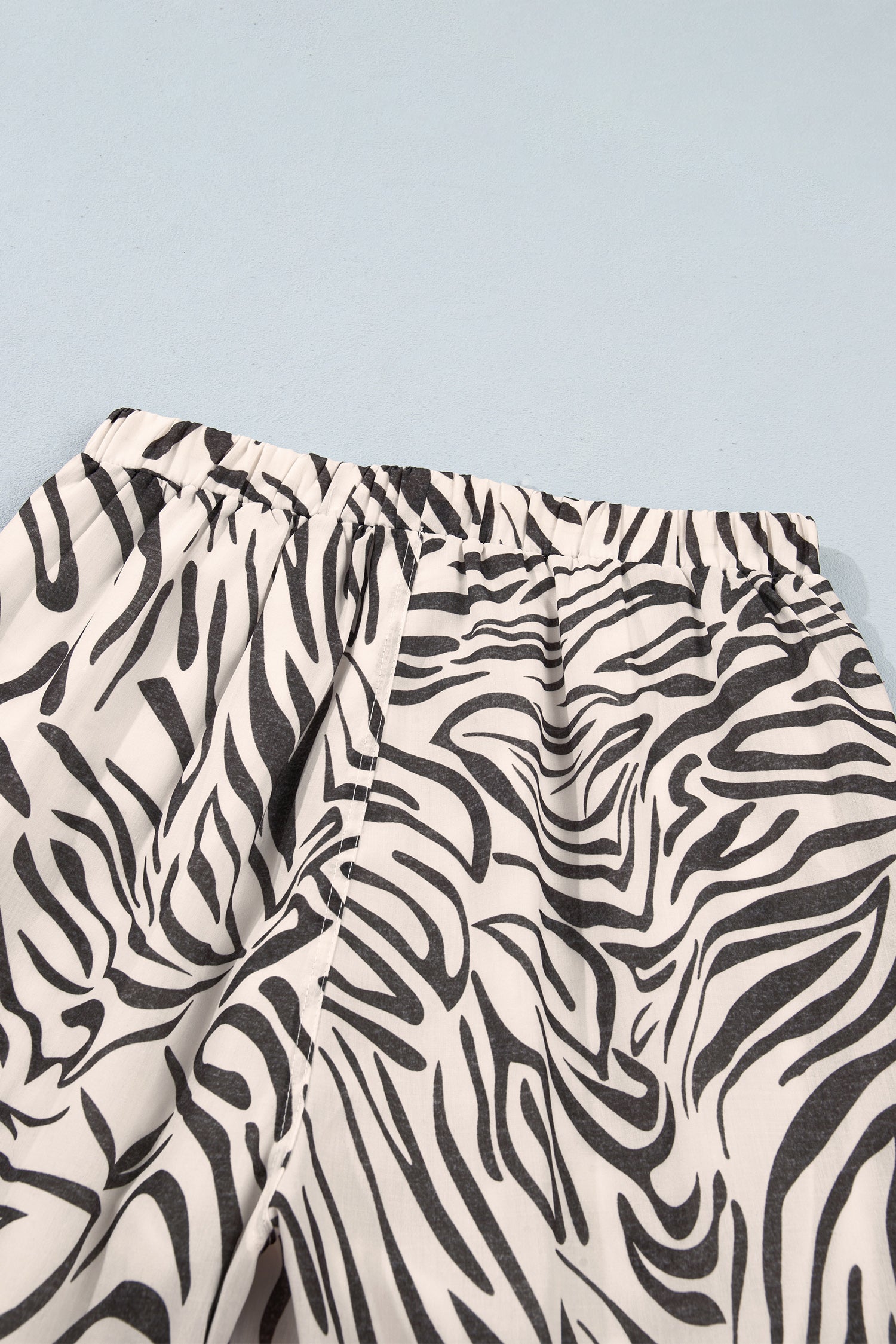 Multicolour Western Print Zebra Pattern Elastic Waist Pocket Full-Length Pants-Bottoms/Pants & Culotte-[Adult]-[Female]-2022 Online Blue Zone Planet