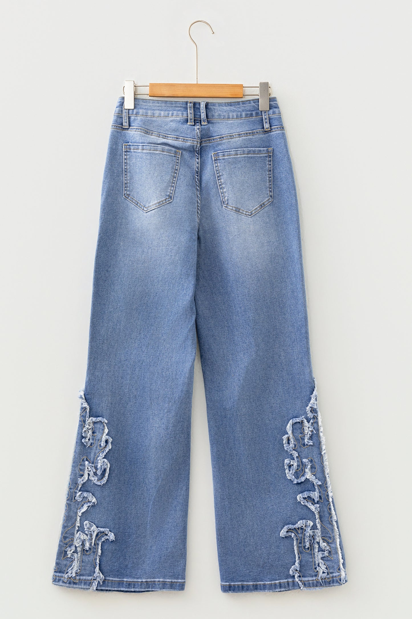 Ashleigh Blue Embroidered Western Print Flare Leg Full Length Jeans-Bottoms/Jeans-[Adult]-[Female]-2022 Online Blue Zone Planet