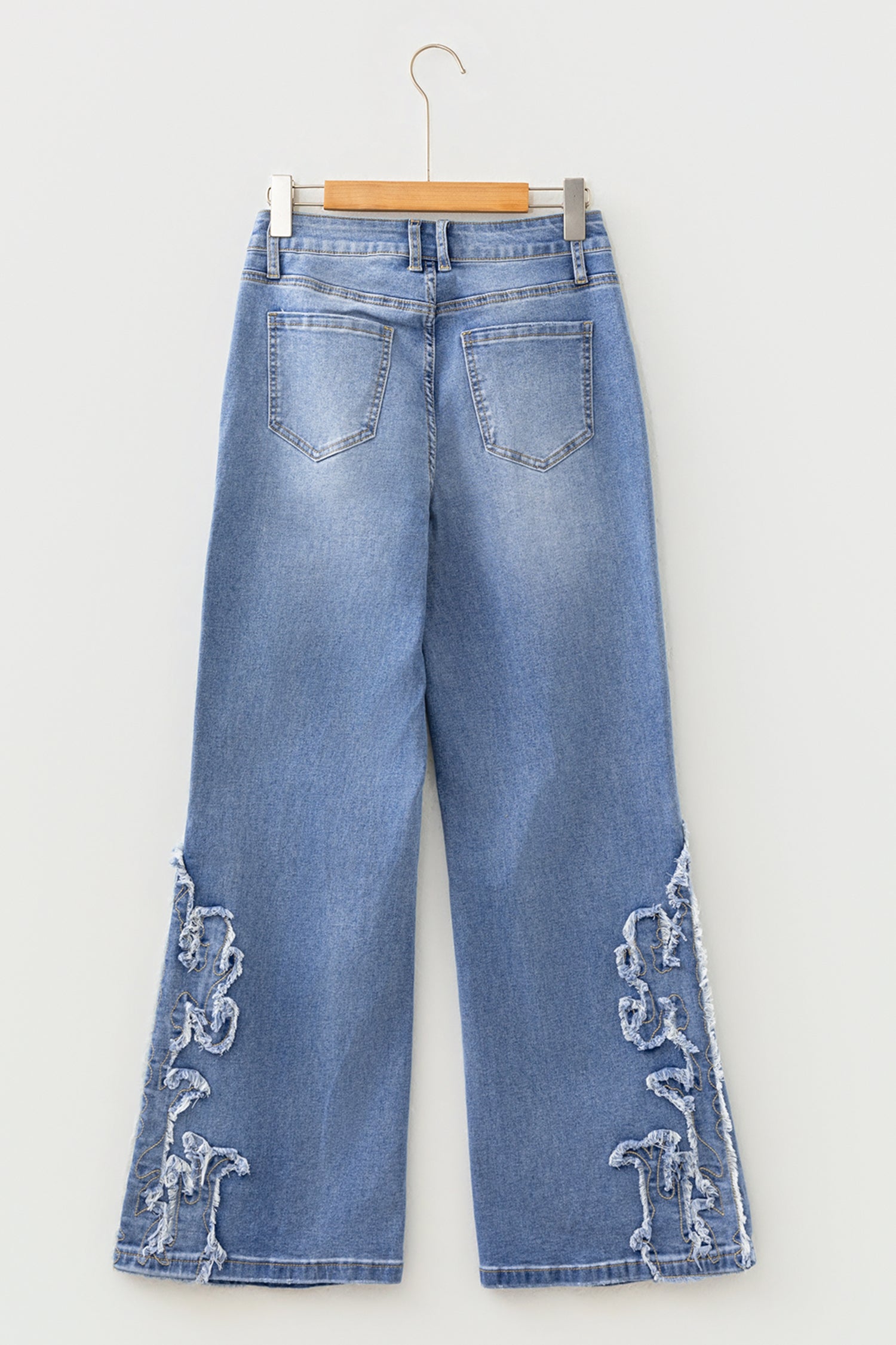 Ashleigh Blue Embroidered Western Print Flare Leg Full Length Jeans-Bottoms/Jeans-[Adult]-[Female]-2022 Online Blue Zone Planet