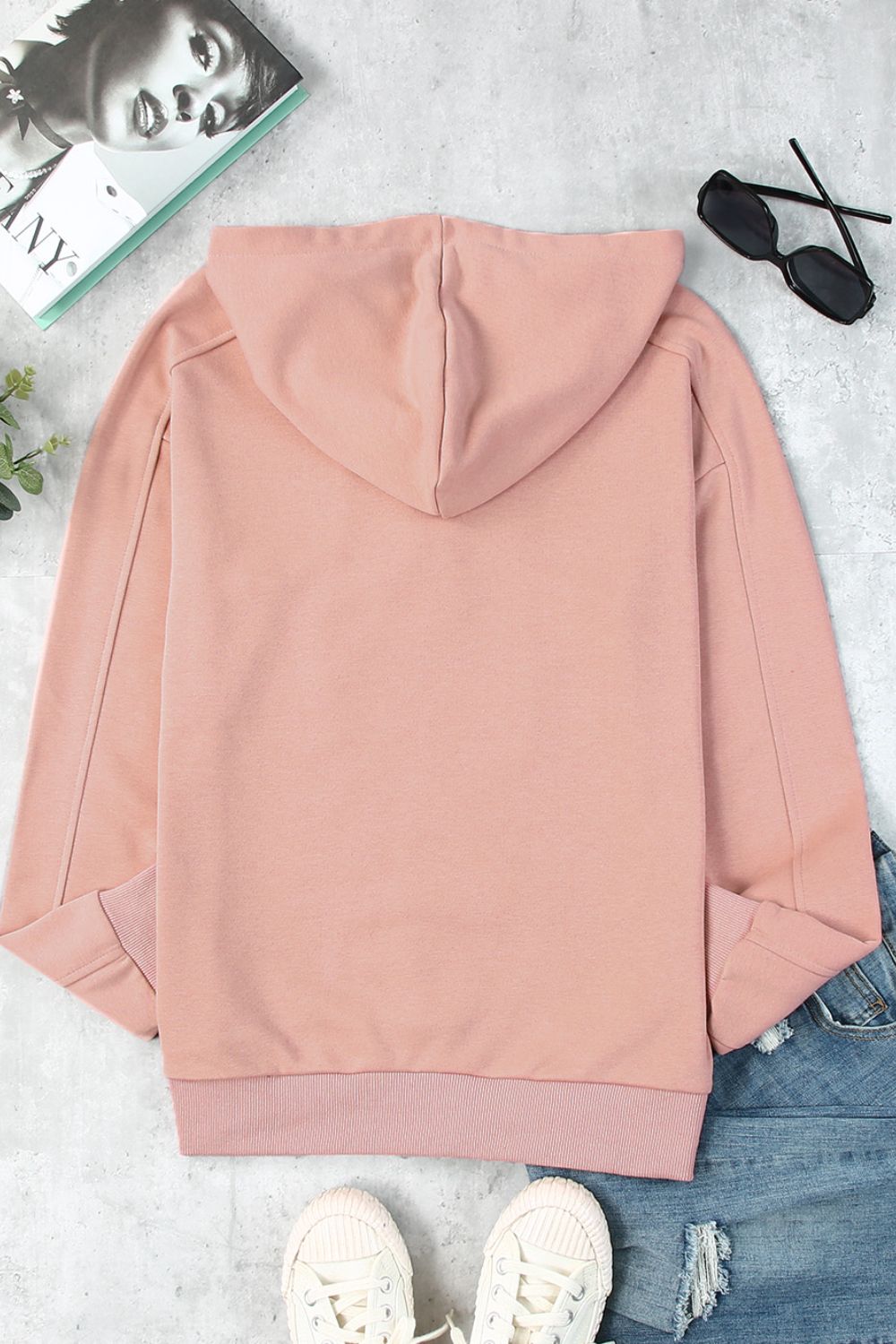 Lace Up Long Sleeve Hoodie-TOPS / DRESSES-[Adult]-[Female]-2022 Online Blue Zone Planet