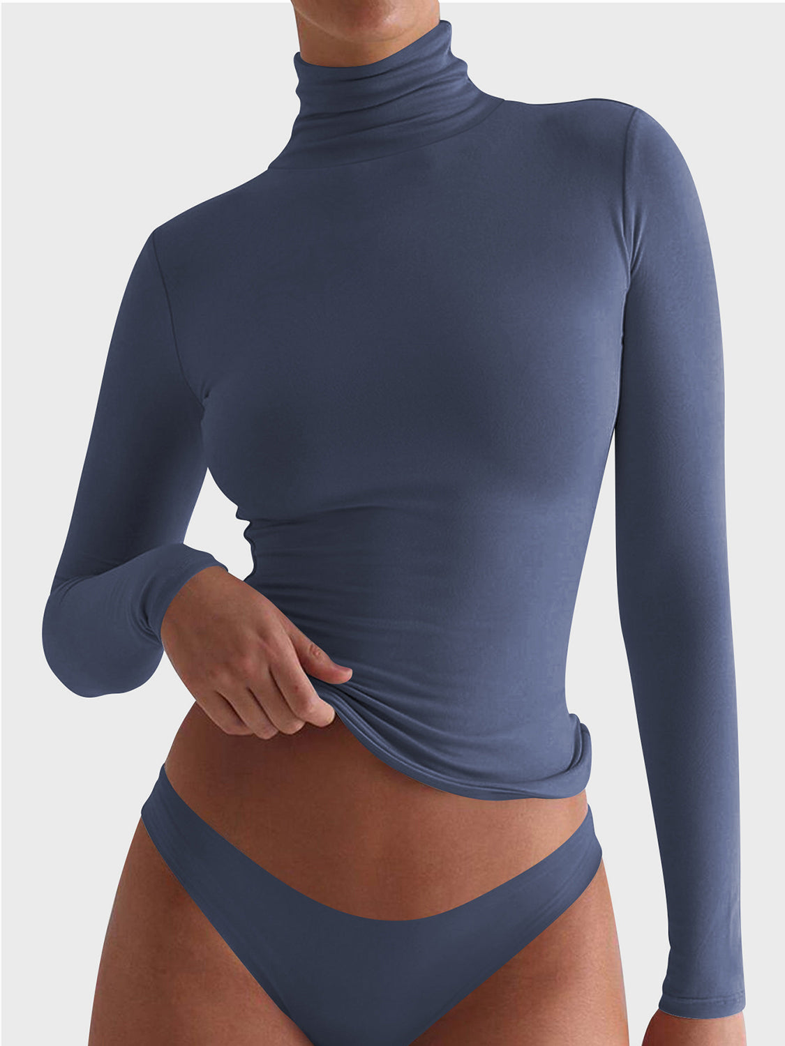 Blue Zone Planet | Lovelet Turtleneck Long Sleeve T-Shirt-TOPS / DRESSES-[Adult]-[Female]-2022 Online Blue Zone Planet