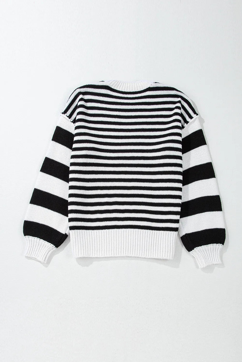 Striped Round Neck Long Sleeve Sweater-TOPS / DRESSES-[Adult]-[Female]-2022 Online Blue Zone Planet