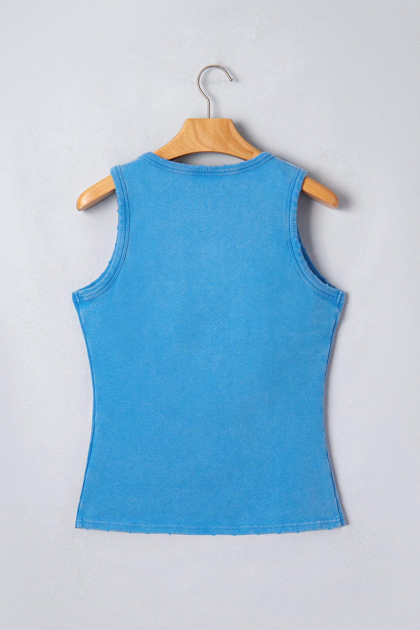 Bright Pink Vintage Distressed Ribbed Mineral Wash Tank Top-Tops/Tank Tops-[Adult]-[Female]-2022 Online Blue Zone Planet