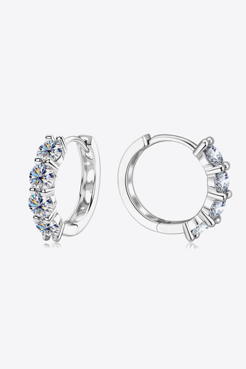 2.4 Carat Moissanite Huggie Earrings BLUE ZONE PLANET