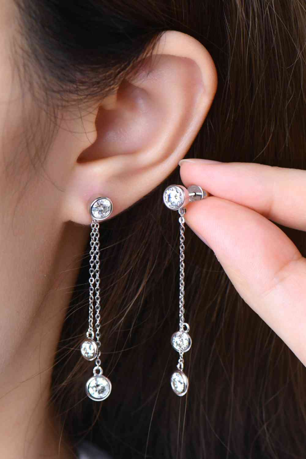2.6 Carat Moissanite 925 Sterling Silver Earrings BLUE ZONE PLANET
