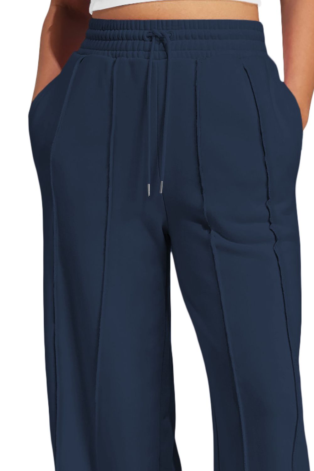 Blue Zone Planet | Drawstring Wide Leg Active Pants-BOTTOMS SIZES SMALL MEDIUM LARGE-[Adult]-[Female]-2022 Online Blue Zone Planet