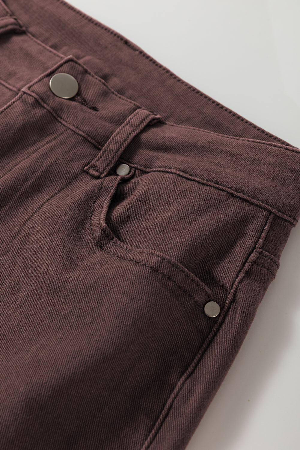 Coffee Loose Straight High Waist Solid Color Jeans-Bottoms/Jeans-[Adult]-[Female]-2022 Online Blue Zone Planet