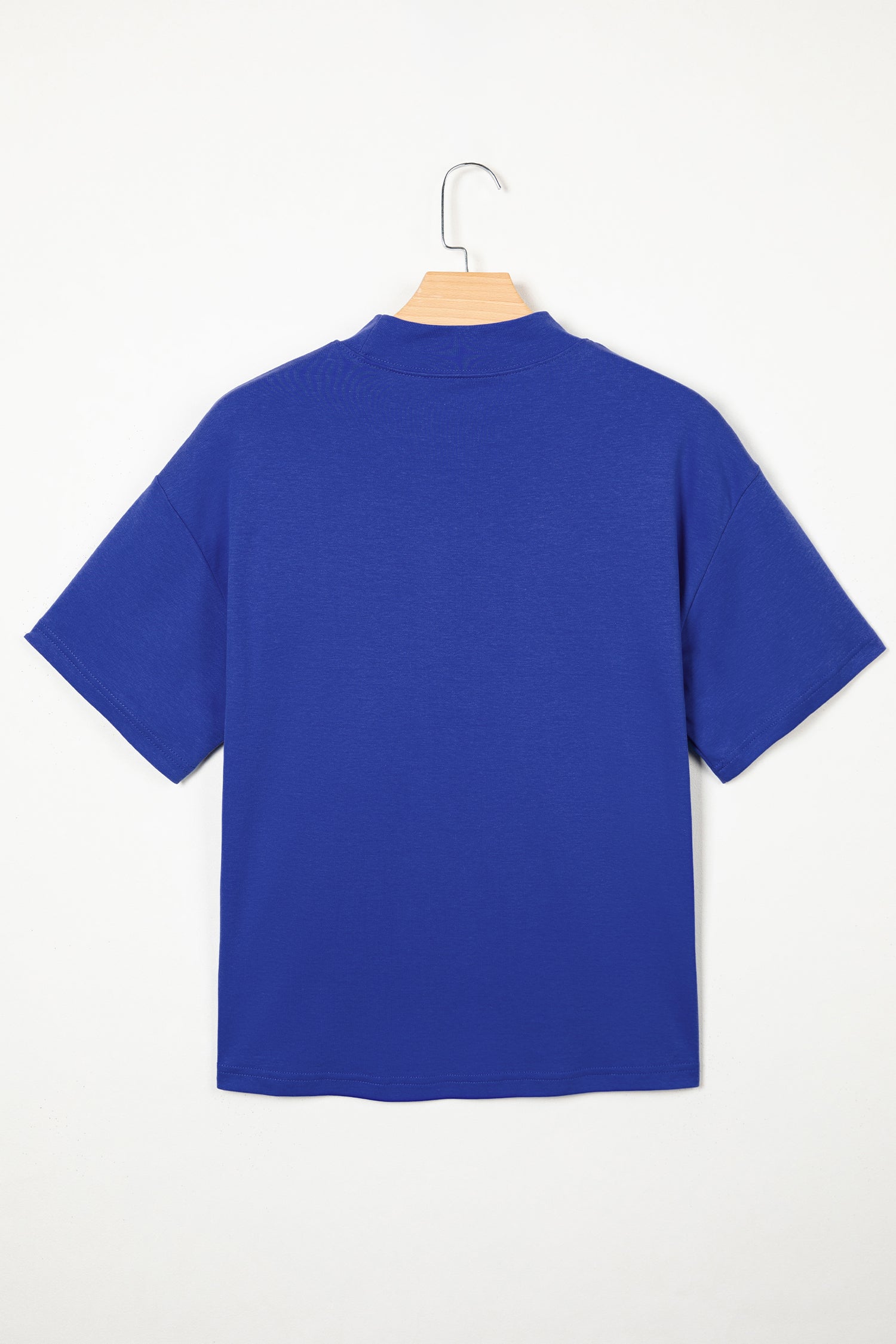 Pink Solid Color High Neck Oversize Tee-Tops/Tops & Tees-[Adult]-[Female]-2022 Online Blue Zone Planet