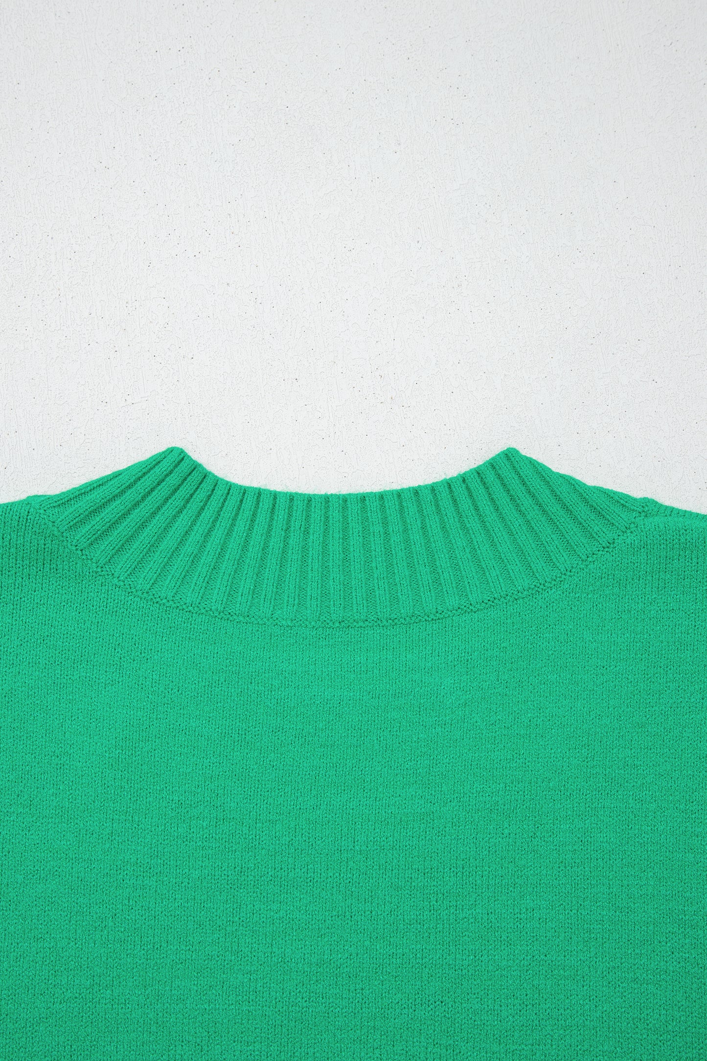 Beau Blue Solid Color Ribbed Trim Round Neck Ruffle Short Sleeve Sweater-TOPS / DRESSES-[Adult]-[Female]-2022 Online Blue Zone Planet