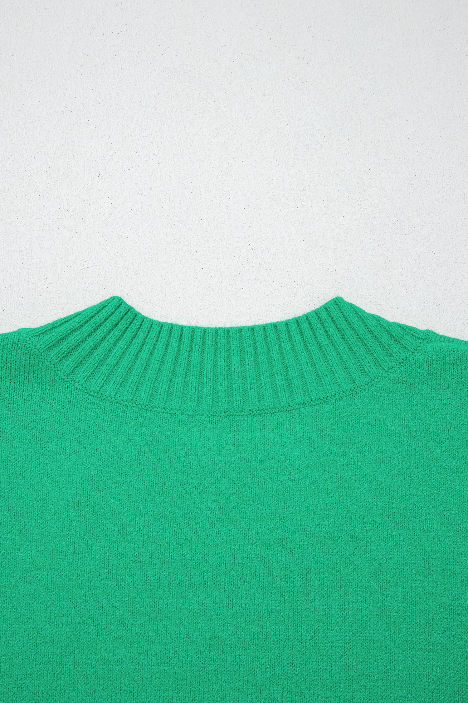 Beau Blue Solid Color Ribbed Trim Round Neck Ruffle Short Sleeve Sweater-TOPS / DRESSES-[Adult]-[Female]-2022 Online Blue Zone Planet