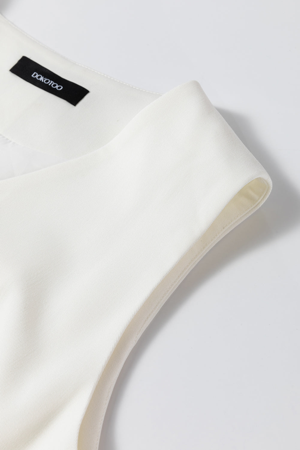 White Solid Color Button Up V Neck Suit Vest-Outerwear/Vests-[Adult]-[Female]-2022 Online Blue Zone Planet