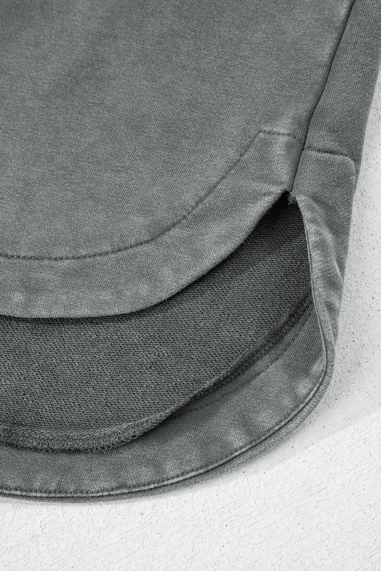 Medium Grey Mineral Wash Chest Pockets Drop Shoulder Shacket with Side Slit-Outerwear/Jackets-[Adult]-[Female]-2022 Online Blue Zone Planet