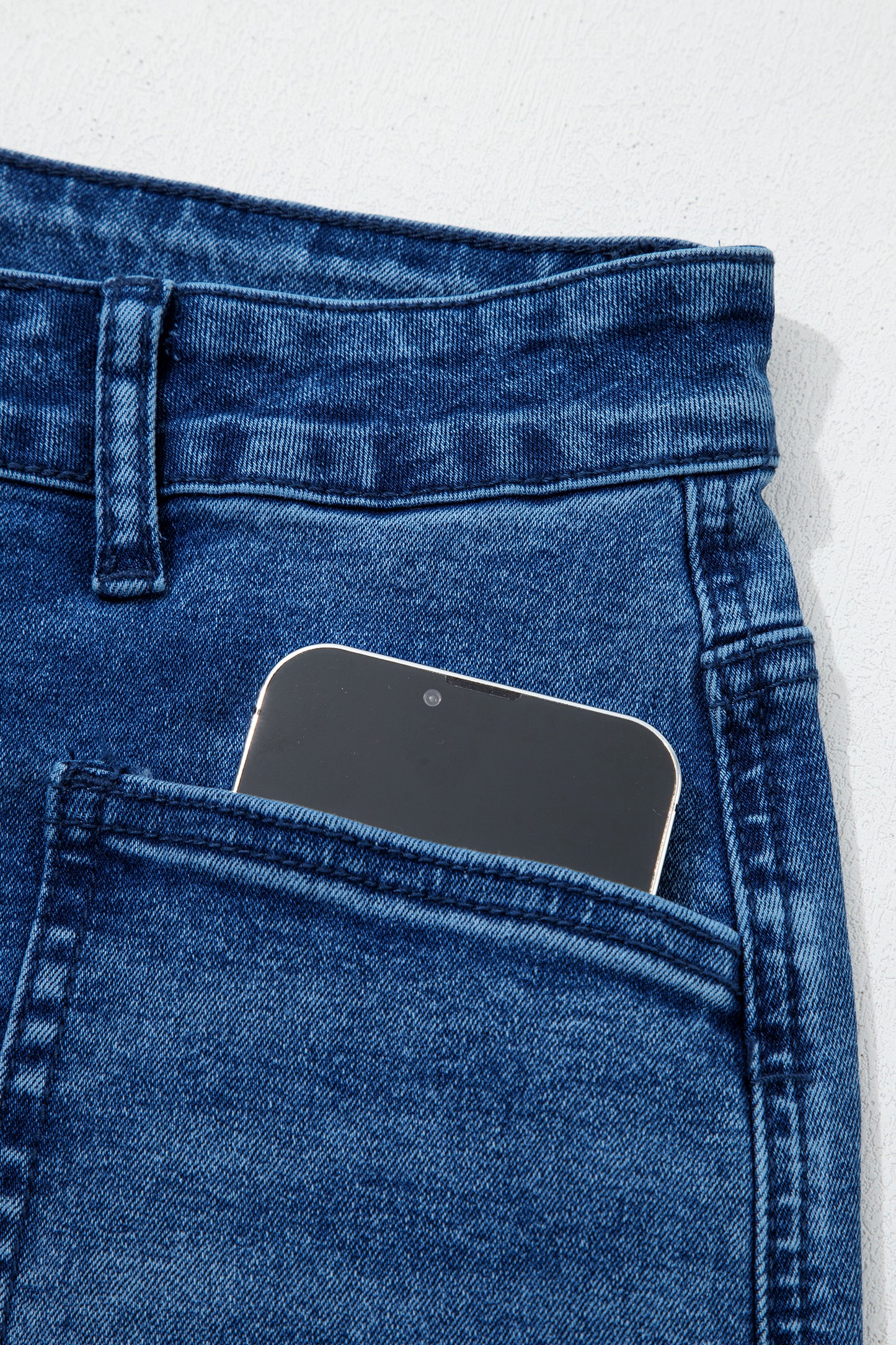 Sail Blue Frayed Cropped Straight Jeans-Bottoms/Jeans-[Adult]-[Female]-2022 Online Blue Zone Planet