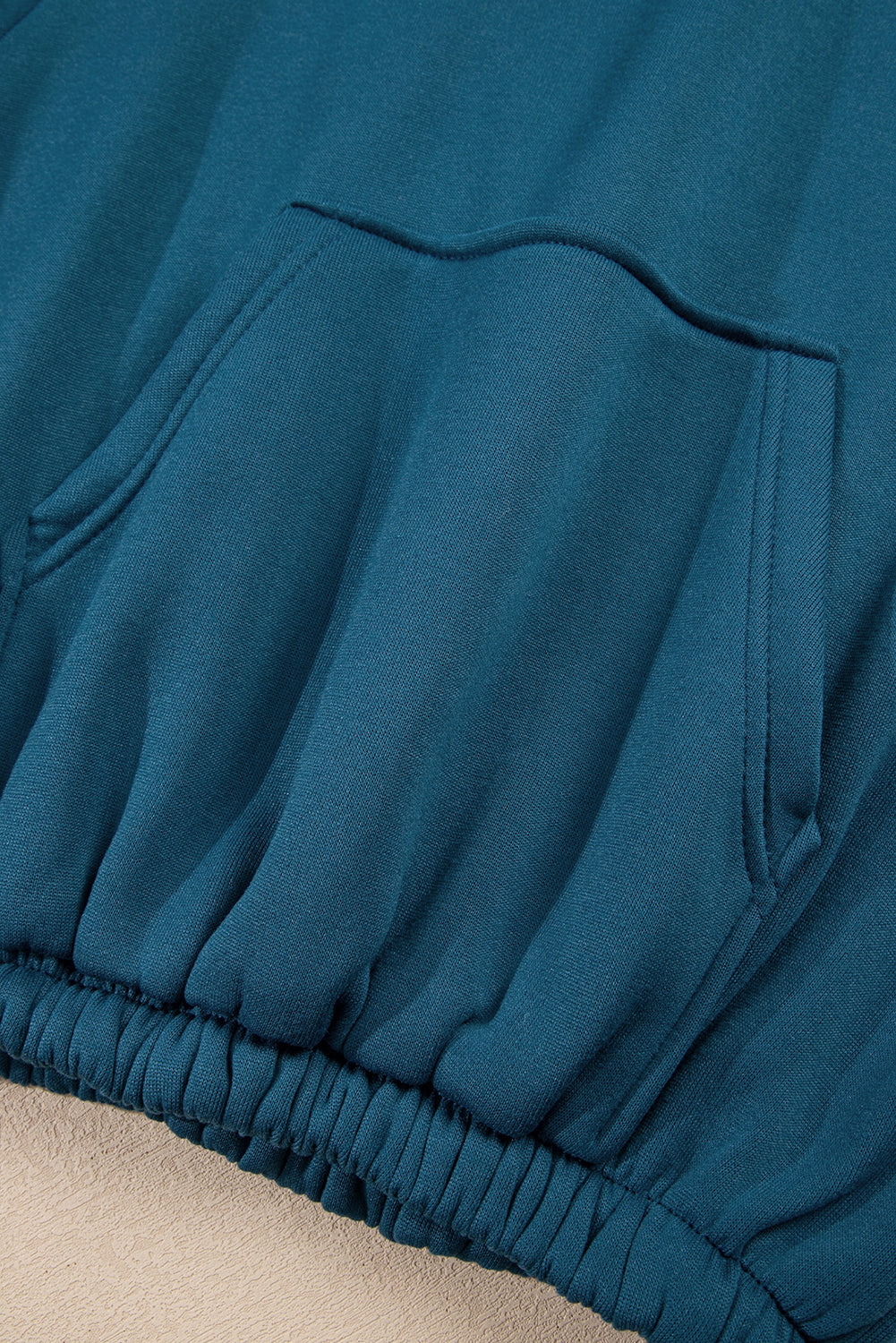 Peacock Blue Cozy Hooded Sweatshirt Drawstring Elastic Waistband Cargo Pant Set-Two Piece Sets/Pant Sets-[Adult]-[Female]-2022 Online Blue Zone Planet