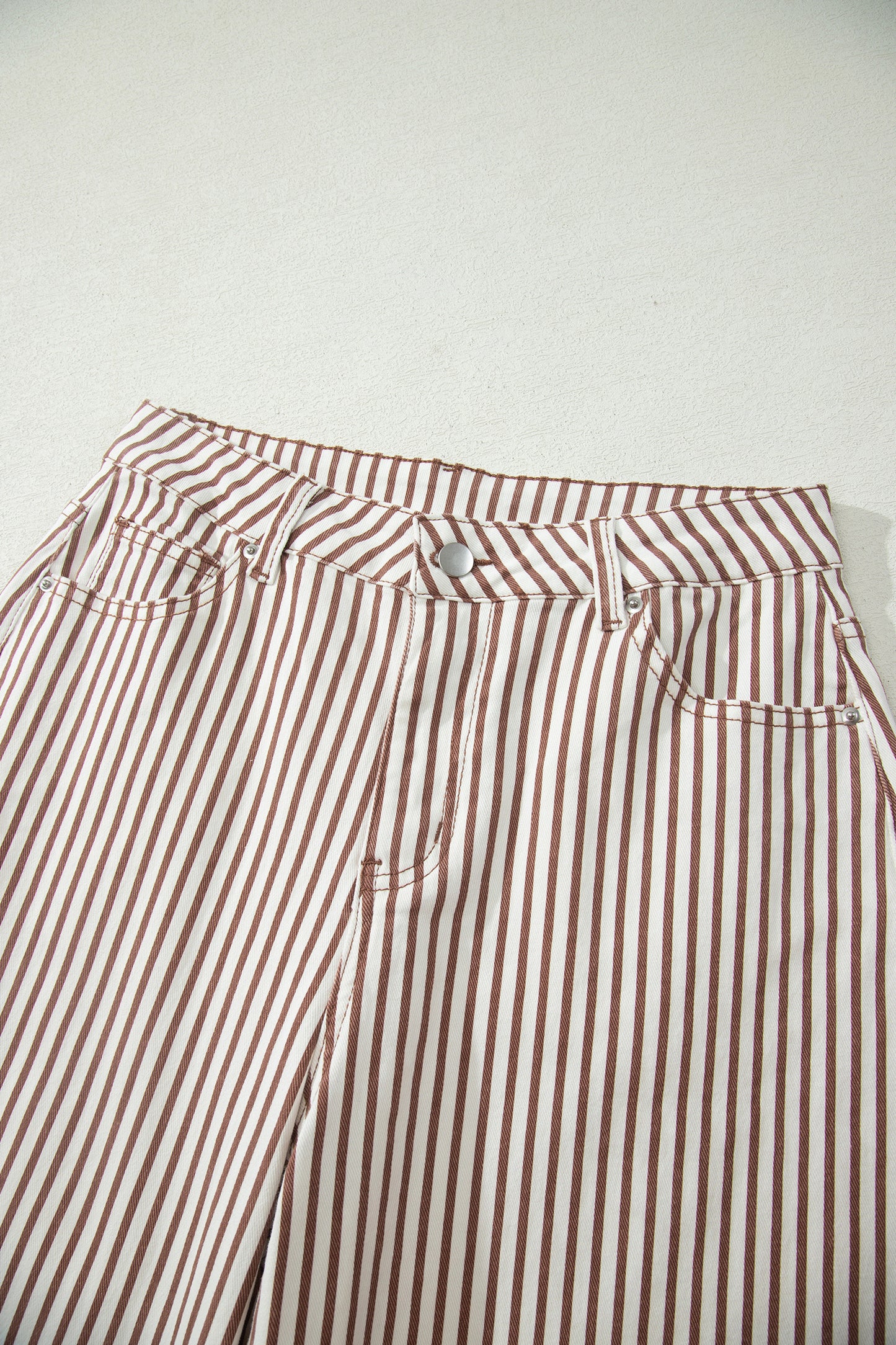 Brown Stripe Casual Barrel Jeans-Bottoms/Jeans-[Adult]-[Female]-2022 Online Blue Zone Planet