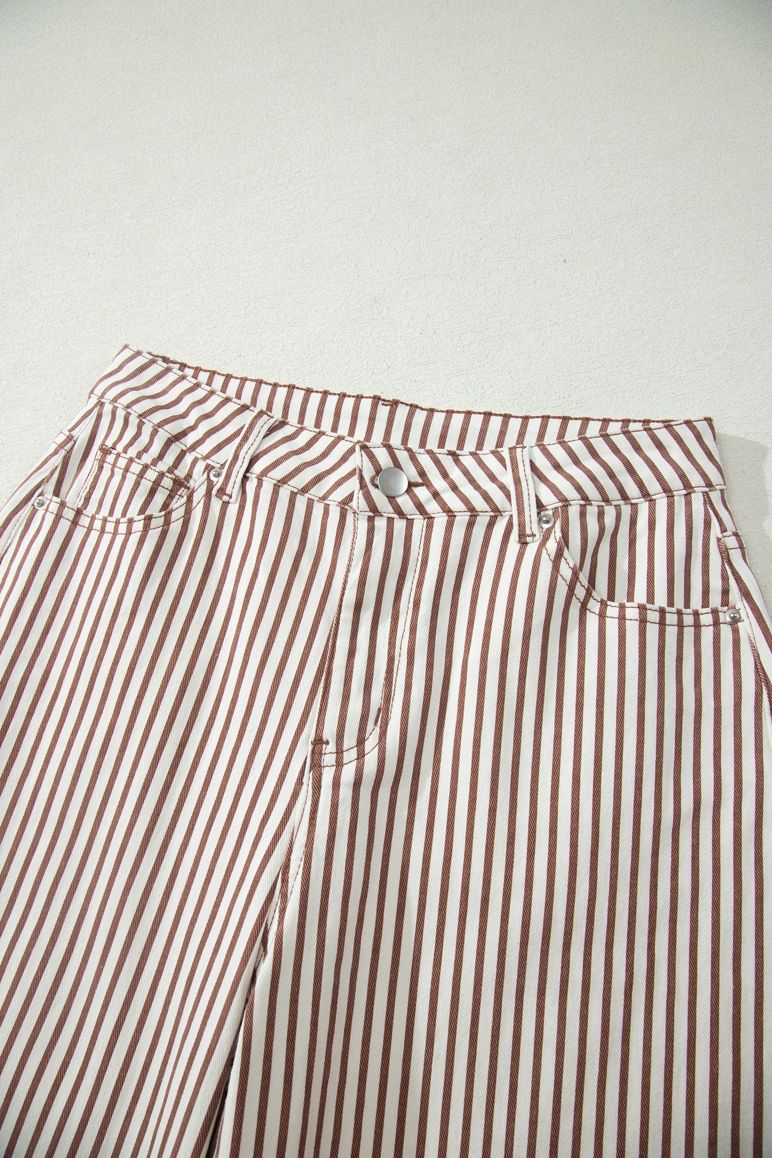 Brown Stripe Casual Barrel Jeans-Bottoms/Jeans-[Adult]-[Female]-2022 Online Blue Zone Planet