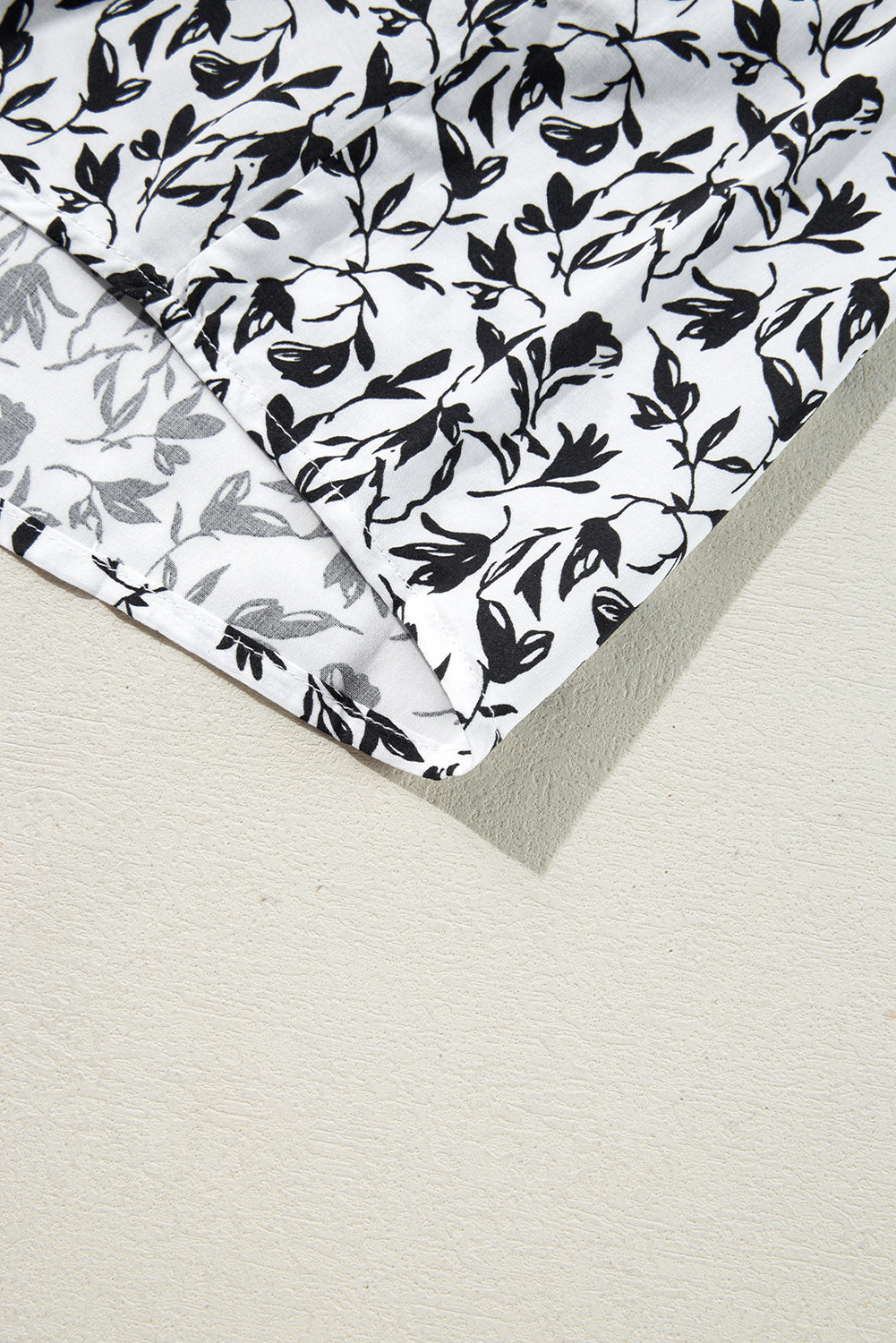 Black Printed Lace Detail Floral Puff Sleeve Fall Shirt-Tops/Blouses & Shirts-[Adult]-[Female]-2022 Online Blue Zone Planet