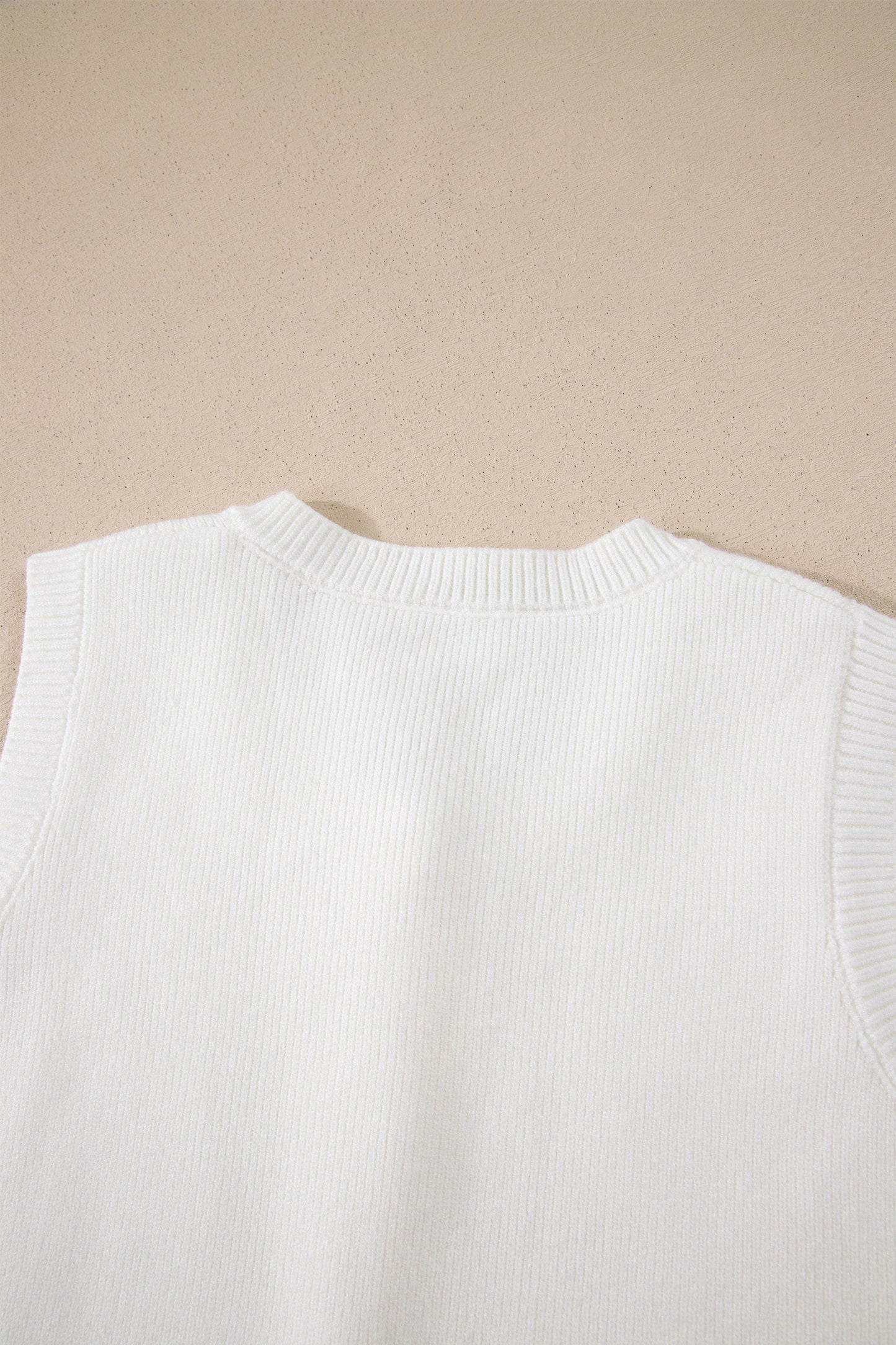 Yellow Cream Solid Color Sleeveless Knit Button Pocketed Sweater-Sweaters & Cardigans/Sweater Vests-[Adult]-[Female]-2022 Online Blue Zone Planet