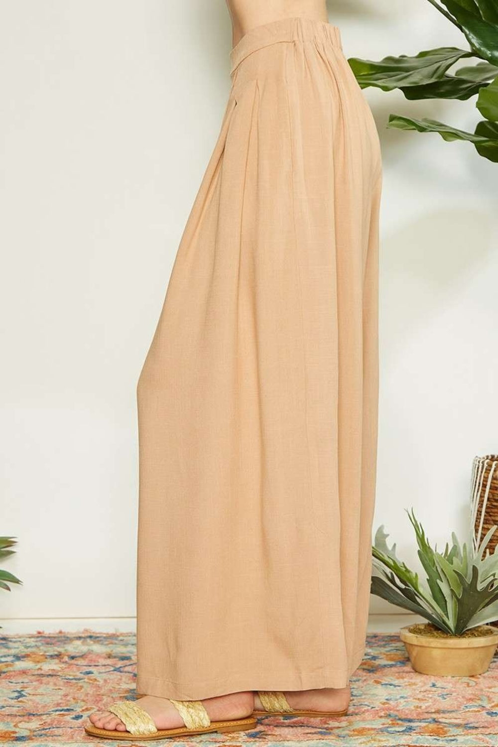 Mittoshop Wrap Pleating Detail Wide Leg Pants-[Adult]-[Female]-2022 Online Blue Zone Planet