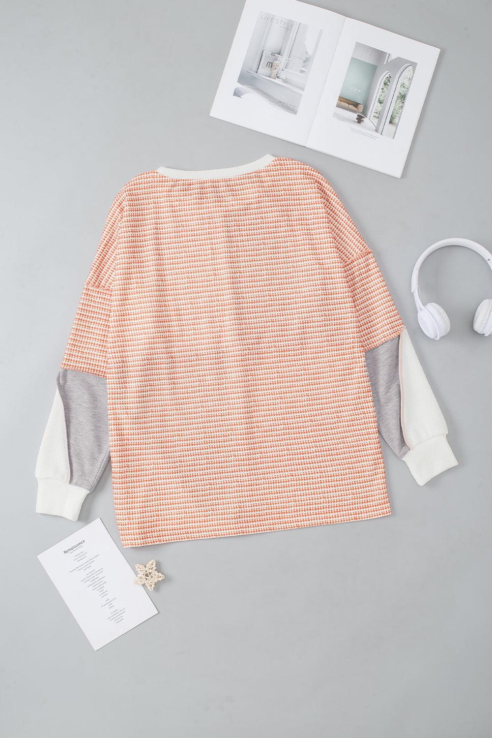 Exposed Seam Color Block Round Neck Top-TOPS / DRESSES-[Adult]-[Female]-2022 Online Blue Zone Planet