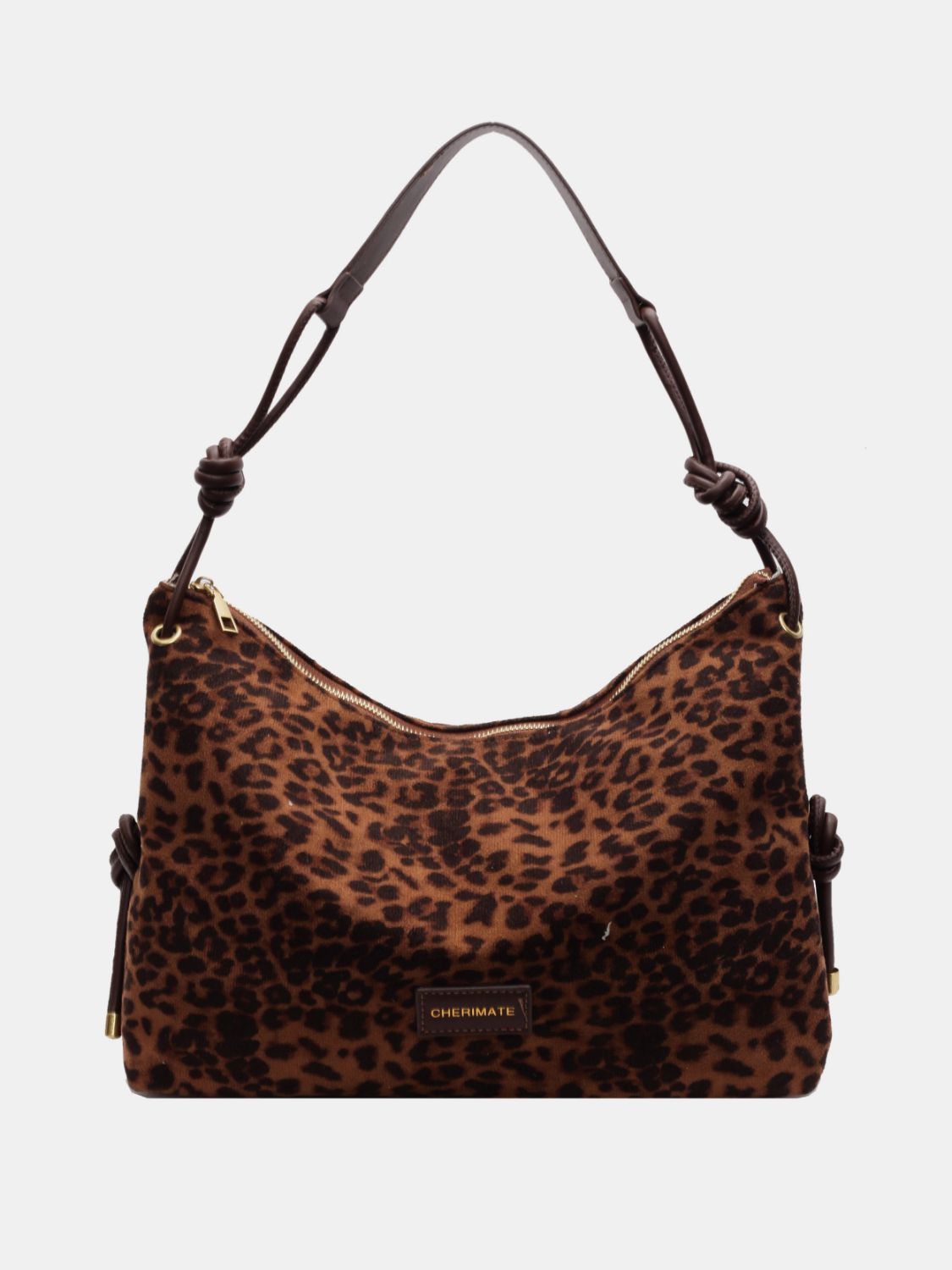 Blue Zone Planet | Suede Large Shoulder Bag-HANDBAGS-[Adult]-[Female]-Leopard-One Size-2022 Online Blue Zone Planet