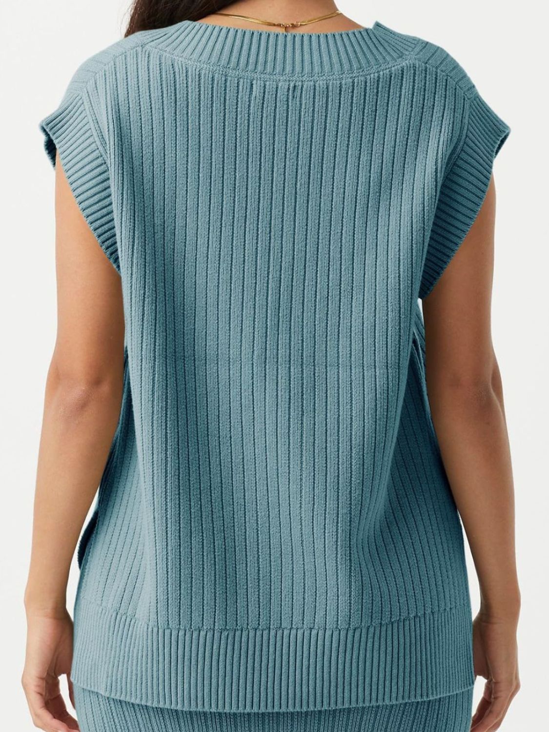 Blue Zone Planet | Mandy Ribbed V-Neck Sweater Vest-TOPS / DRESSES-[Adult]-[Female]-2022 Online Blue Zone Planet