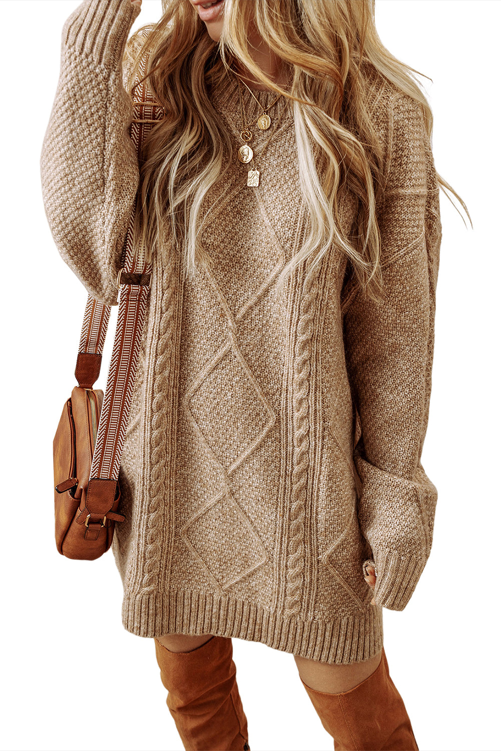 Blue Zone Planet | Lila's Cable Knit Drop Shoulder Loose Fit Sweater Blue Zone Planet | Lila's Cable Knit Drop Shoulder Loose Fit Sweater