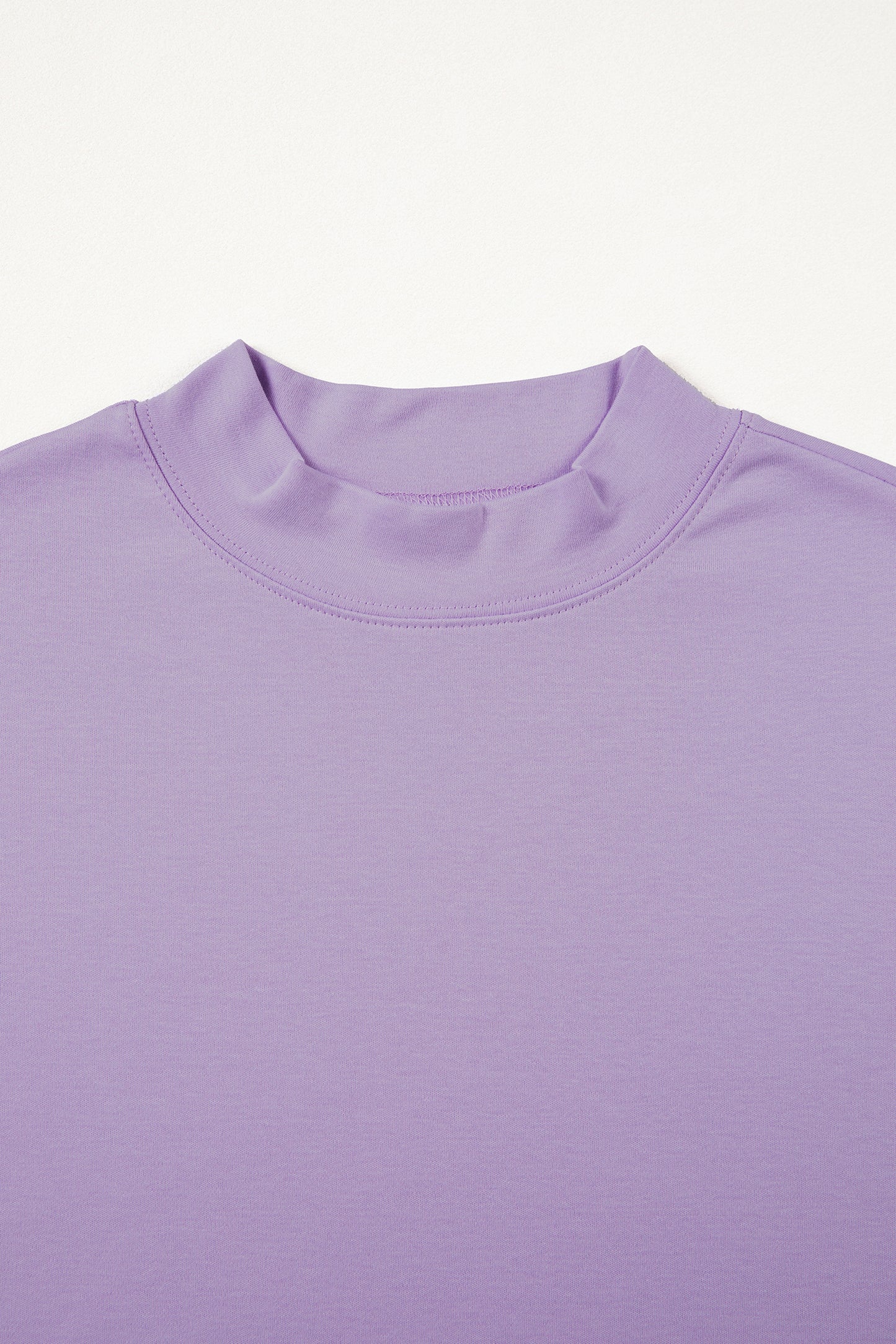 Pink Solid Color High Neck Oversize Tee-Tops/Tops & Tees-[Adult]-[Female]-2022 Online Blue Zone Planet
