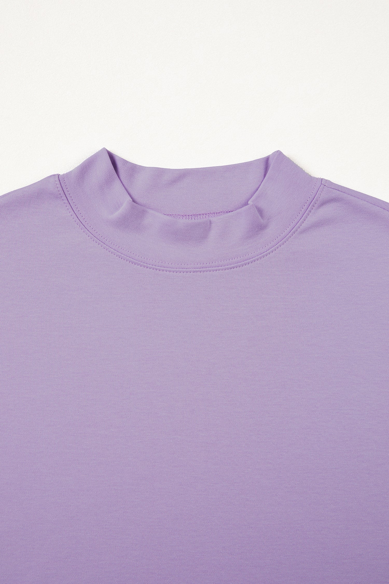 Pink Solid Color High Neck Oversize Tee-Tops/Tops & Tees-[Adult]-[Female]-2022 Online Blue Zone Planet