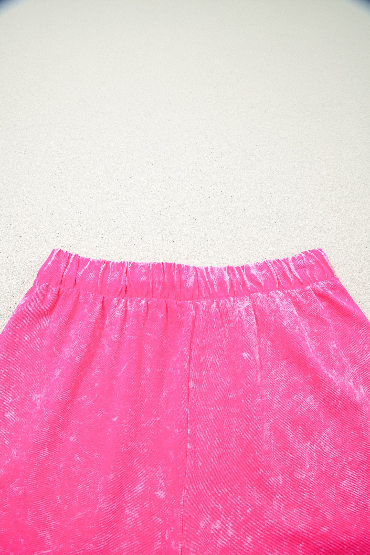 Rose Red Mineral Wash Cotton Short Set-Two Piece Sets/Short Sets-[Adult]-[Female]-2022 Online Blue Zone Planet