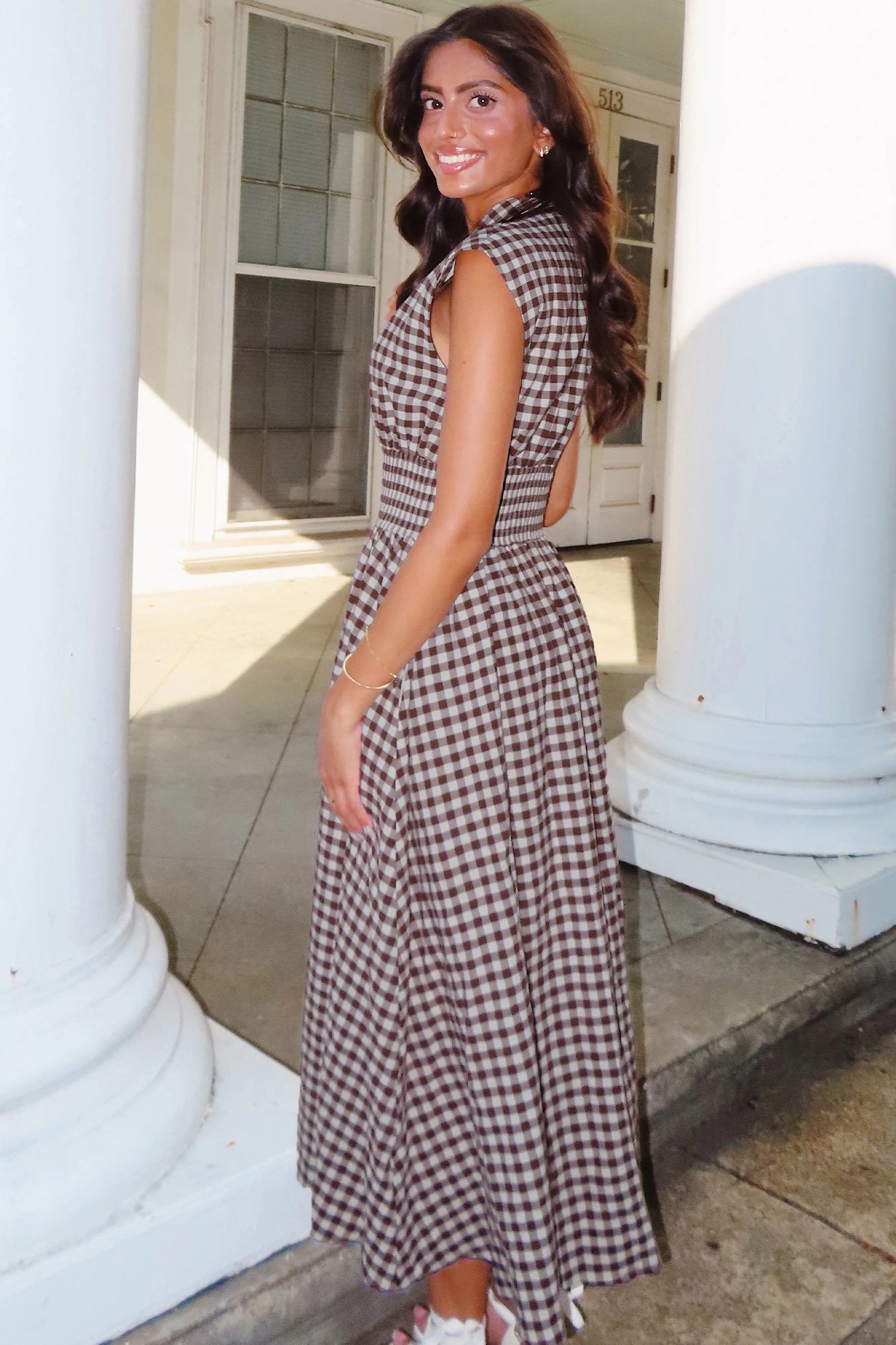 fit and flare plaid dress Linen Dress, Plaid Midi Dress Women, Fit and Flare Dress, Swing Dress, Summer Dress, Short Sleeve Linen Dress, Custom Dress, Xiaolizi 4950