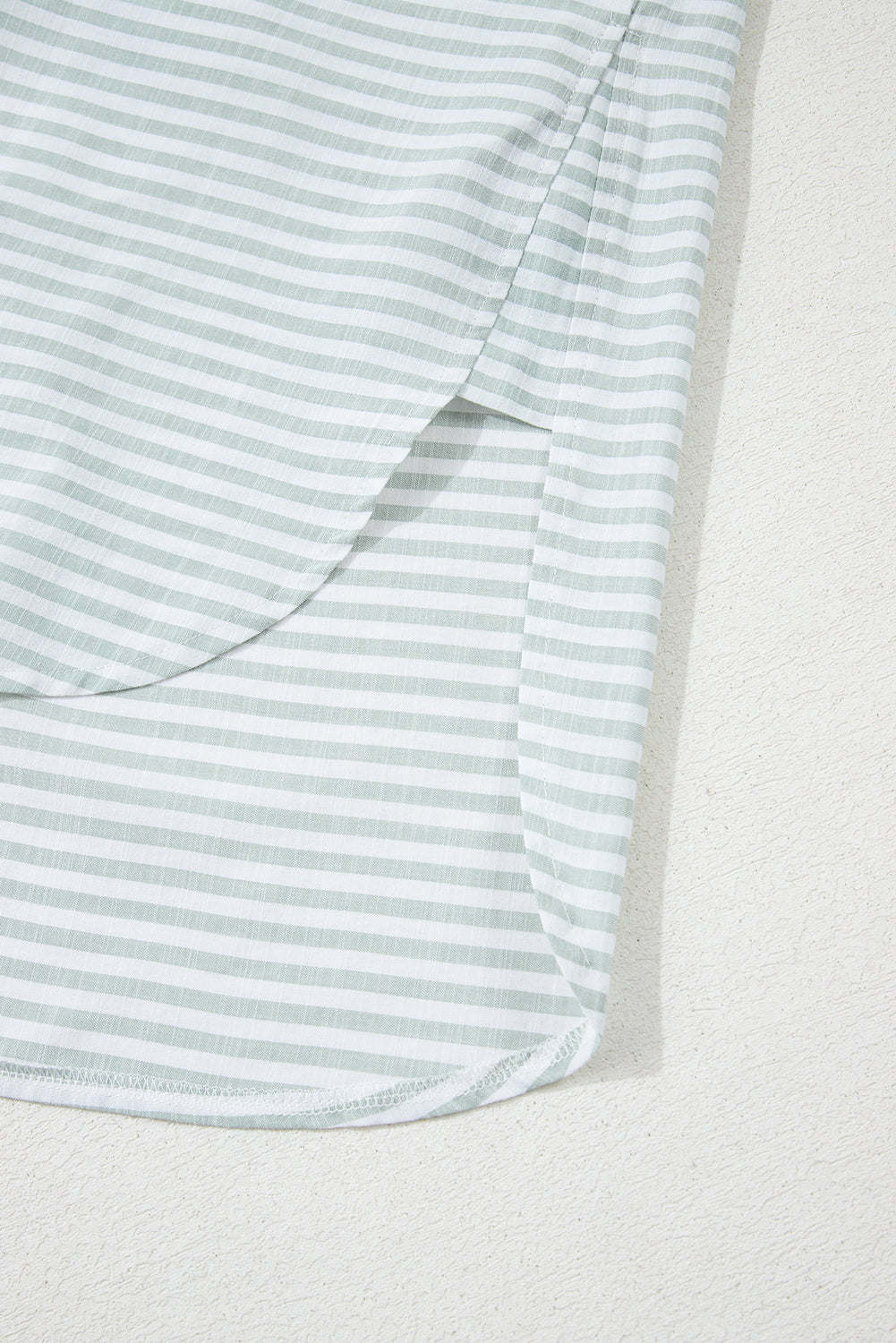 White Stripe Collared V Neck Chest Pocket Long Sleeve Beach Cover up-Swimwear/Beach Cover-ups-[Adult]-[Female]-2022 Online Blue Zone Planet
