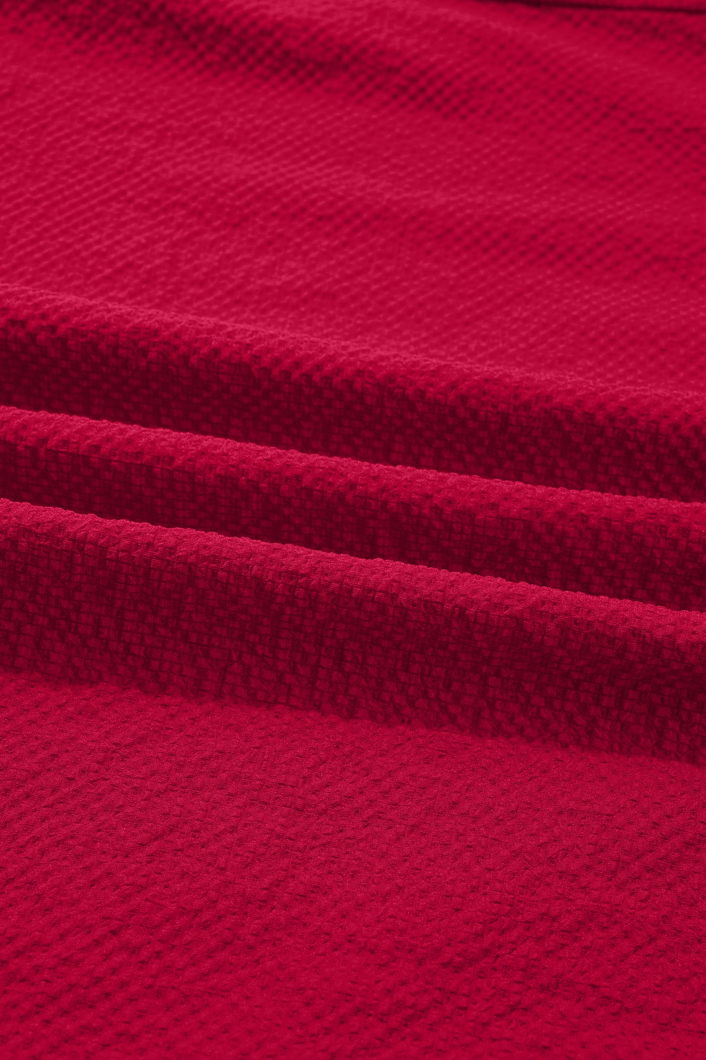 Racing Red Leopard Jacquard Print V Neck Textured Blouse-Tops/Blouses & Shirts-[Adult]-[Female]-2022 Online Blue Zone Planet