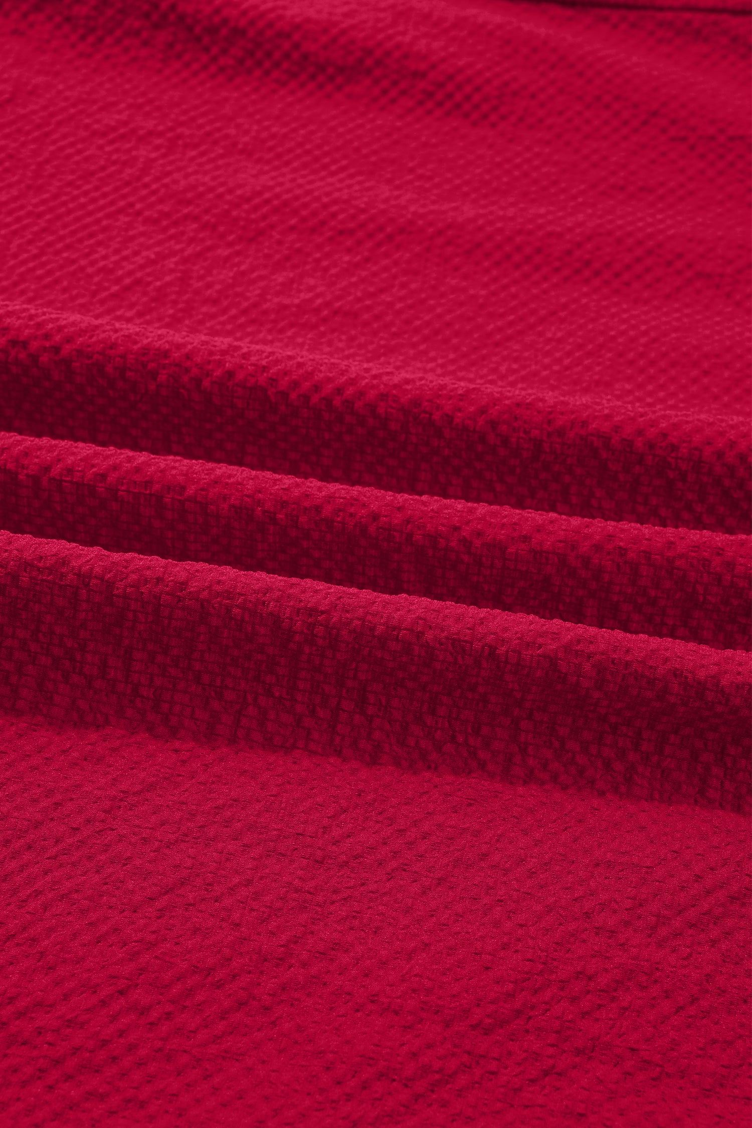 Racing Red Leopard Jacquard Print V Neck Textured Blouse-Tops/Blouses & Shirts-[Adult]-[Female]-2022 Online Blue Zone Planet