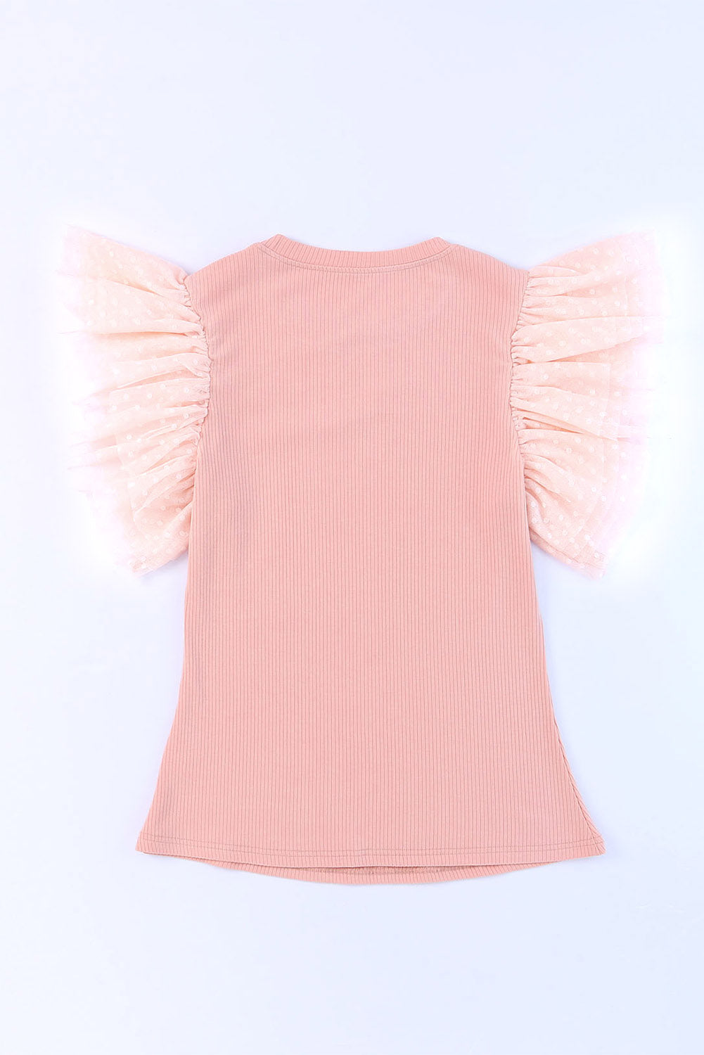 Ruffled Round Neck Cap Sleeve Blouse-TOPS / DRESSES-[Adult]-[Female]-2022 Online Blue Zone Planet