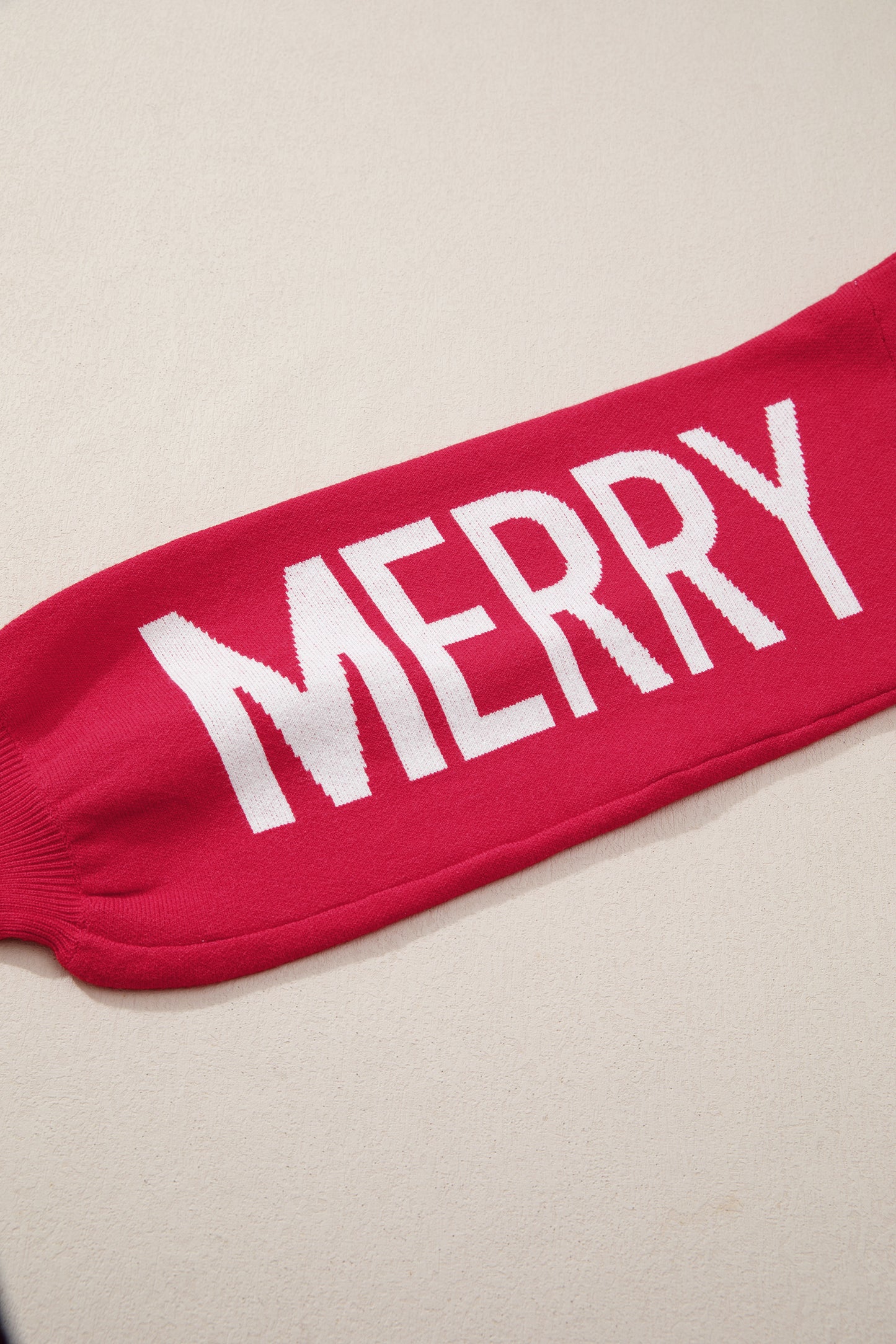 Fiery Red HO HO HO MERRY CHRISTMAS Drop Shoulder Loose Sweater-TOPS / DRESSES-[Adult]-[Female]-2022 Online Blue Zone Planet