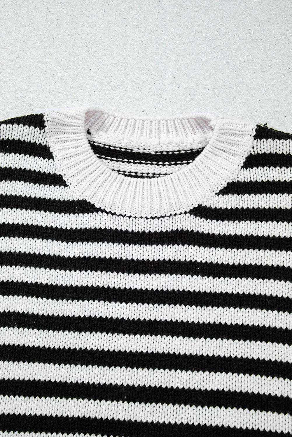 Striped Round Neck Long Sleeve Sweater-TOPS / DRESSES-[Adult]-[Female]-2022 Online Blue Zone Planet