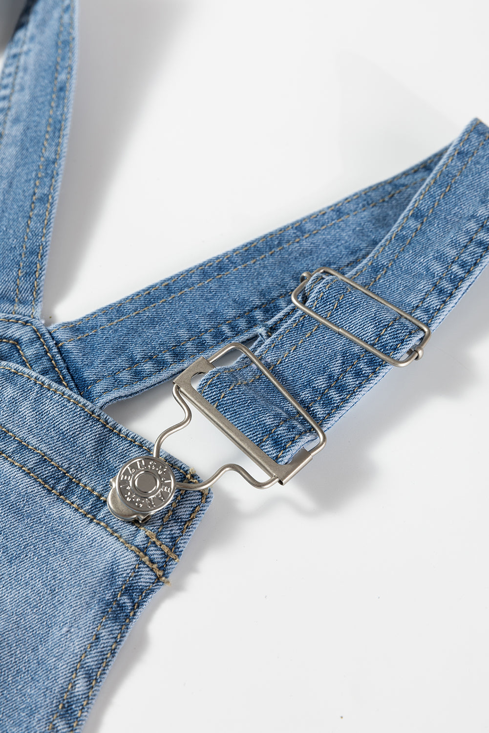 Dusk Blue Adjustable Buckle Barrel Denim Overalls-Bottoms/Jumpsuits & Rompers-[Adult]-[Female]-2022 Online Blue Zone Planet