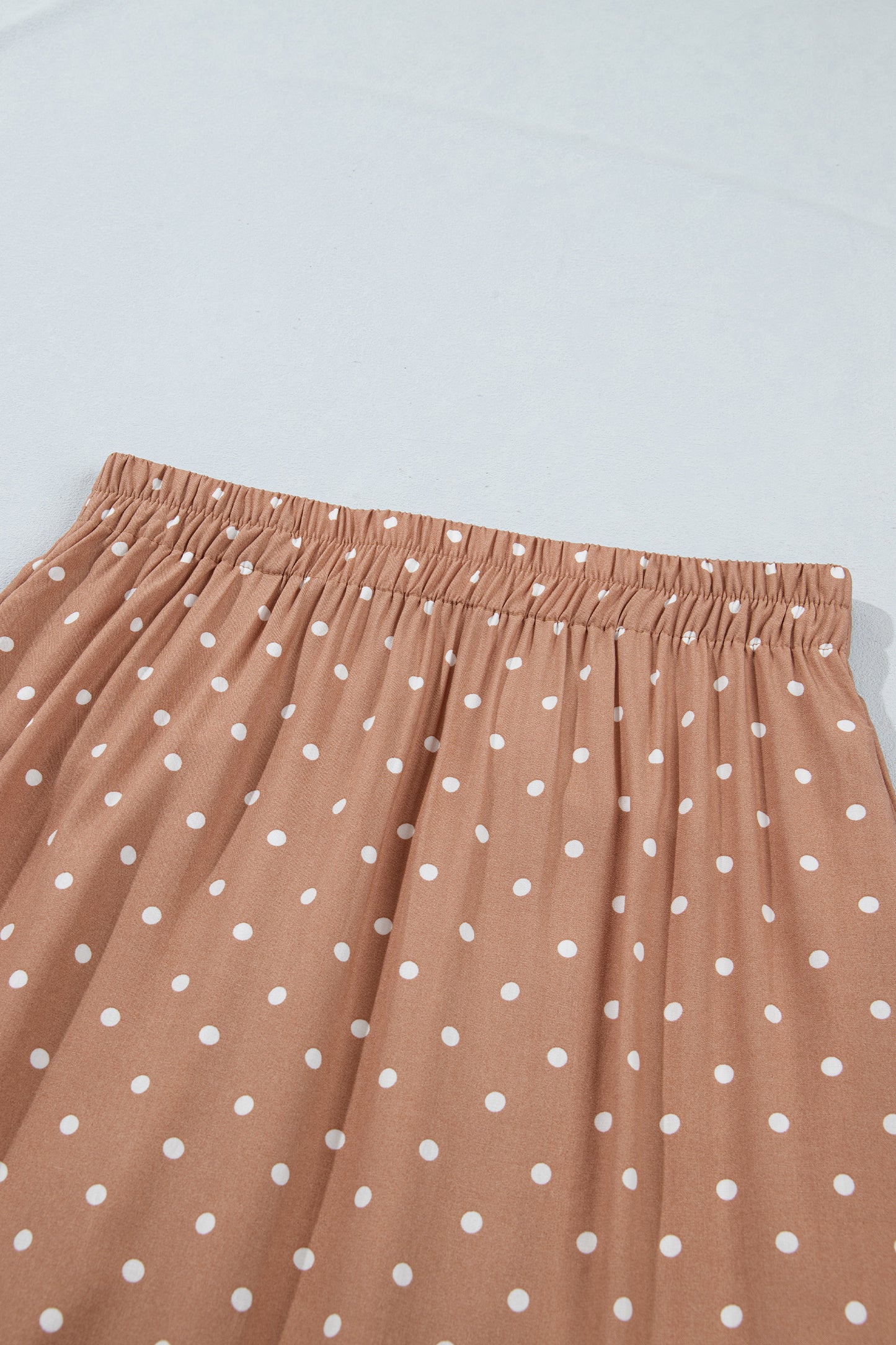 Brown Polka Dot Lace Hem Elegant Long Shift Skirt-Bottoms/Skirts & Petticoat-[Adult]-[Female]-2022 Online Blue Zone Planet