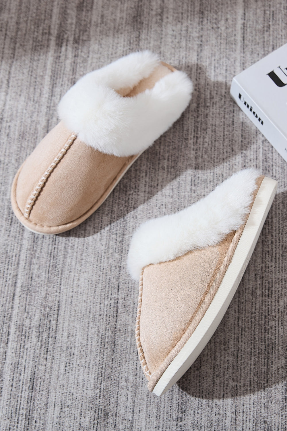 Blue Zone Planet | Faux Fur Round Toe Slippers-SHOES-[Adult]-[Female]-2022 Online Blue Zone Planet