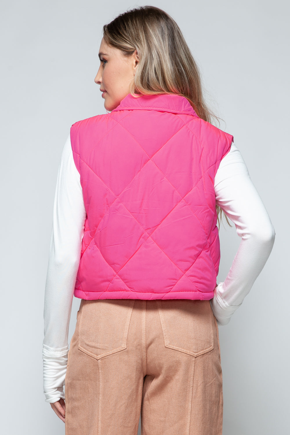 Blue Zone Planet | Snobbish Snap Down Quilted Crop Vest-TOPS / DRESSES-[Adult]-[Female]-2022 Online Blue Zone Planet