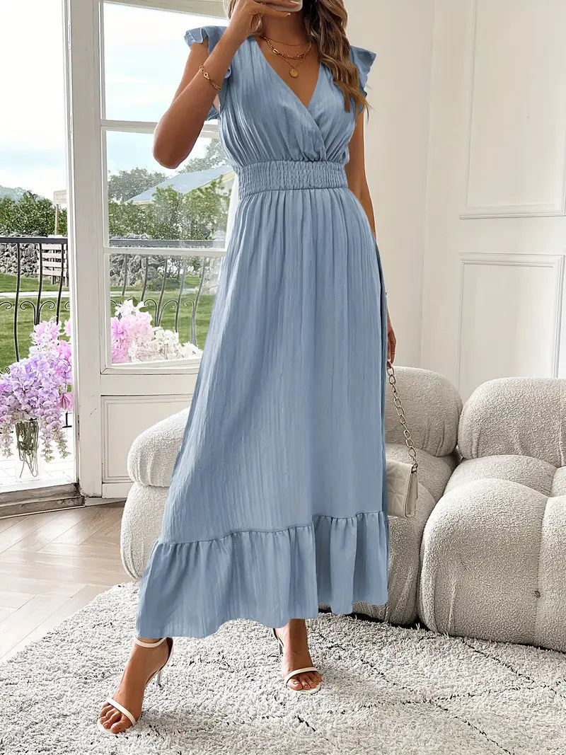 Capri Flutter Sleeve Maxi Dress