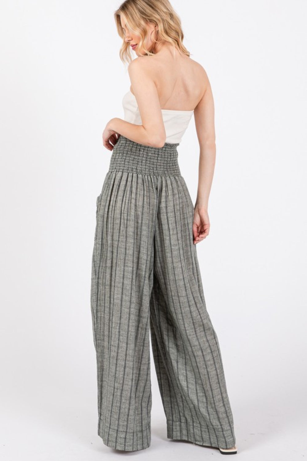 Blue Zone Planet | SAGE + FIG Cotton Gauze Wash Stripe Pants-BOTTOMS SIZES SMALL MEDIUM LARGE-[Adult]-[Female]-2022 Online Blue Zone Planet