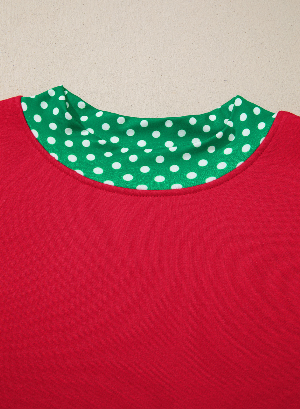 Orange Polka Dot Patchwork Round Neck Plus Size Sweatshirt-Plus Size/Plus Size Sweatshirts & Hoodies-[Adult]-[Female]-2022 Online Blue Zone Planet