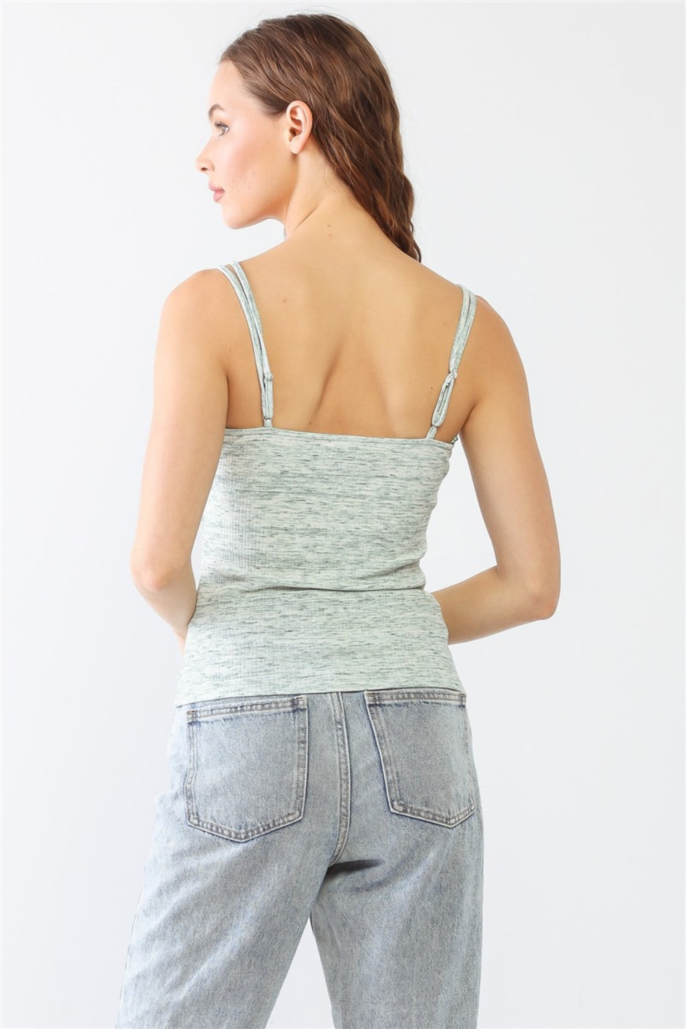 Le Lis Heathered Ribbed Adjustable Strap Cami-TOPS / DRESSES-[Adult]-[Female]-2022 Online Blue Zone Planet