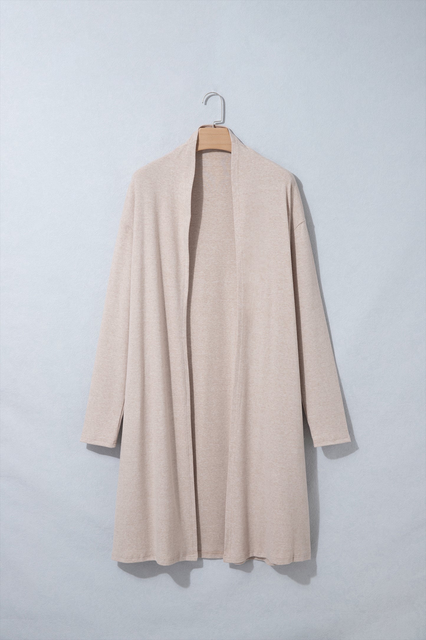 Parchment Solid Color Long Sleeve Casual Tunic Shift Cardigan-Sweaters & Cardigans/Cardigans-[Adult]-[Female]-2022 Online Blue Zone Planet